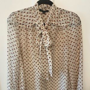 Soft sheer cute retro blouse